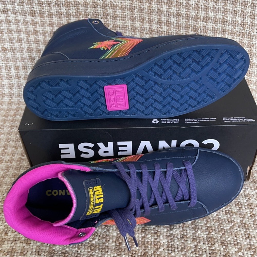 Converse Pro Leather Hi Obsidian/Hyper Magenta MEN`S - Picture 5 of 16